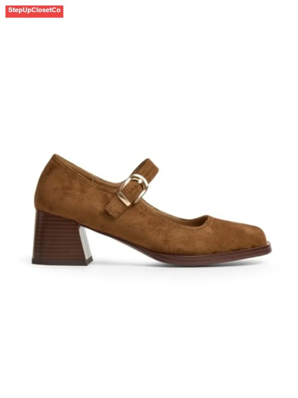 Mary Jane Heels Retro Chunky Square Toe Platform Ankle Strap Pumps Women's